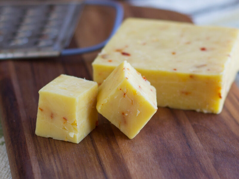 Tomato & Basil Cheddar Cheese: 1 pound