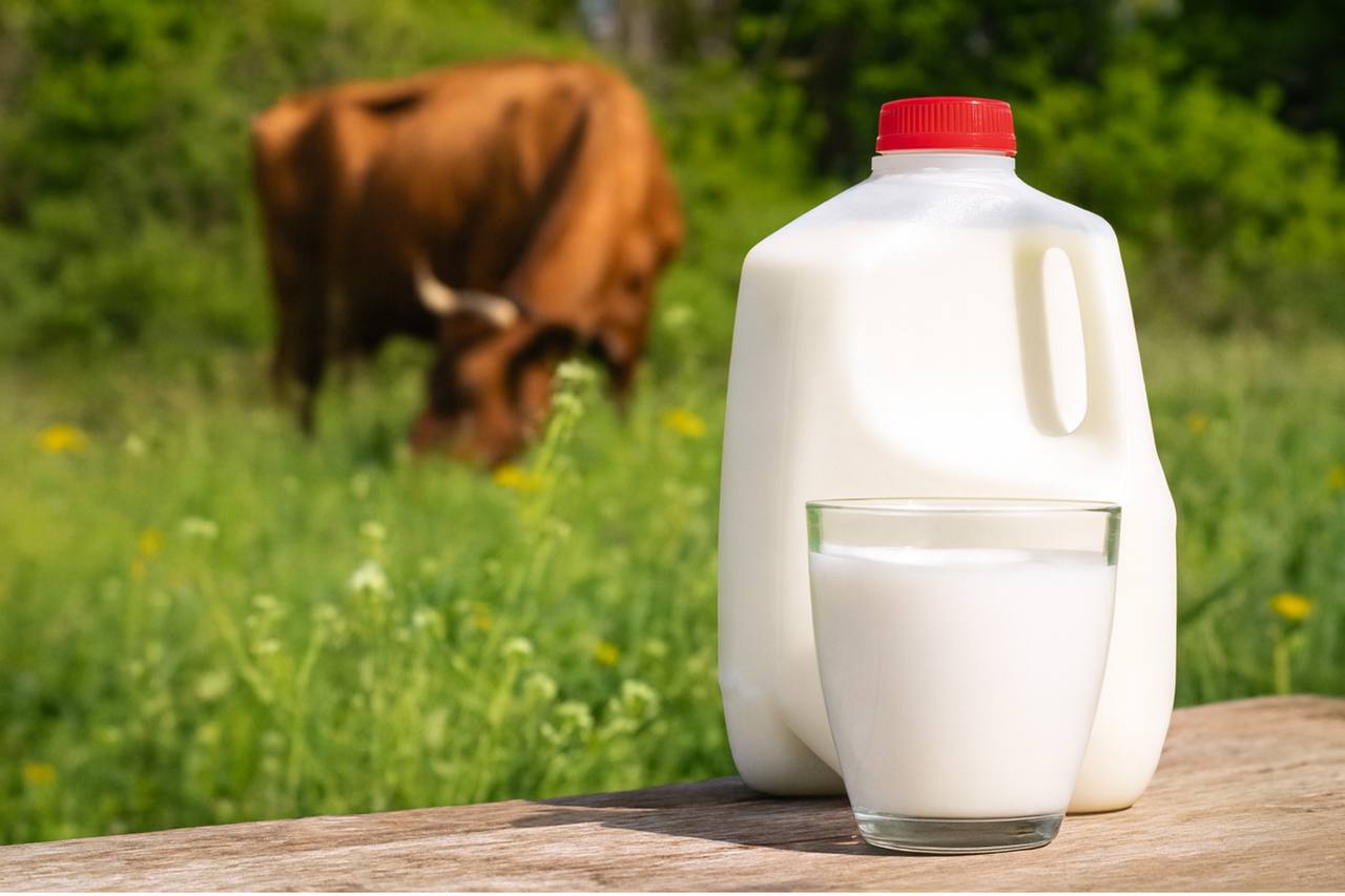 Raw Cow Milk: gallon in Plastic